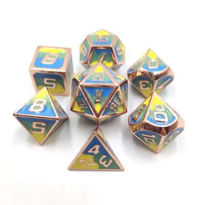 Tay Sanded độc đáo làm bằng tay kim loại bền 7 mảnh Polyhedron Dice Set