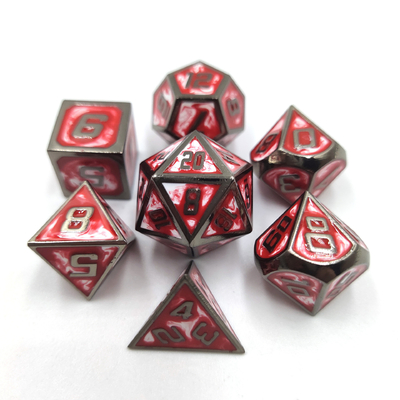 Tay Sanded độc đáo làm bằng tay kim loại bền 7 mảnh Polyhedron Dice Set