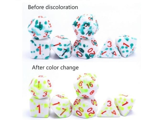 Nhiệt độ cao thay đổi màu sắc Graffiti Phantom màu nhựa bảng trò chơi xúc xắc bộ dnd xúc xắc