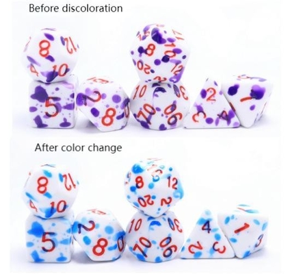 Nhiệt độ cao thay đổi màu sắc Graffiti Phantom màu nhựa bảng trò chơi xúc xắc bộ dnd xúc xắc