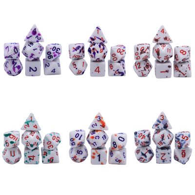 Nhiệt độ cao thay đổi màu sắc Graffiti Phantom màu nhựa bảng trò chơi xúc xắc bộ dnd xúc xắc