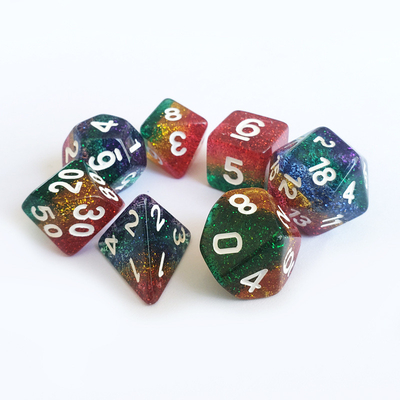 Shin Golden Powder Rainbow Resin Boarding Dice Set Dragon và Dungeon