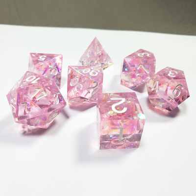 Pink Crystal Resin Boarding Dice Set Dragon và Dungeon