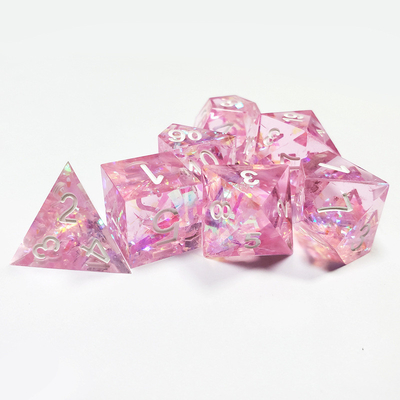 Pink Crystal Resin Boarding Dice Set Dragon và Dungeon