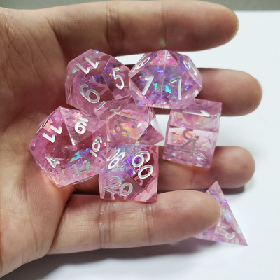 Pink Crystal Resin Boarding Dice Set Dragon và Dungeon