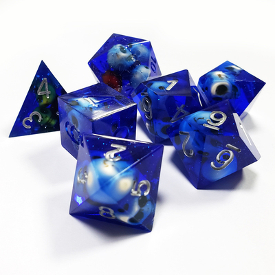 Blue Crystal Skull Resin Boarding Dice Set Dragon và Dungeon