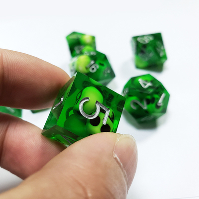 Green Crystal Skull Resin Boarding Dice Set Dragon và Dungeon