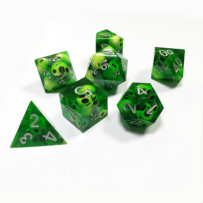 Green Crystal Skull Resin Boarding Dice Set Dragon và Dungeon