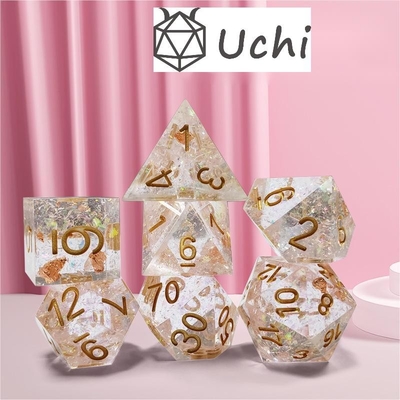 Phantom màu sắc trong suốt tinh thể nhựa boarding Dice Set dnd dice