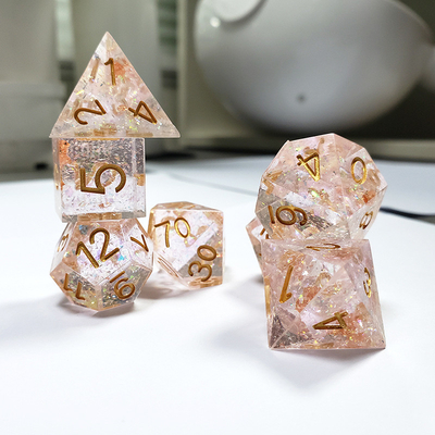 Phantom màu sắc trong suốt tinh thể nhựa boarding Dice Set dnd dice