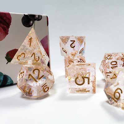 Phantom màu sắc trong suốt tinh thể nhựa boarding Dice Set dnd dice