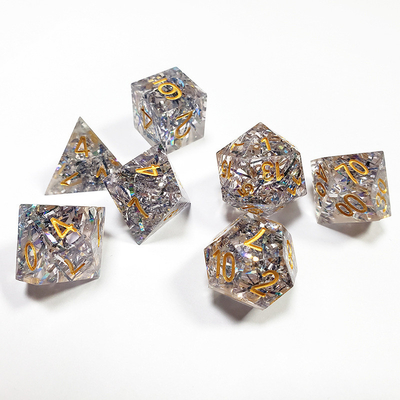 Đường băng màu tinh thể minh bạch Nhựa Boarding Dice Set dnd dice