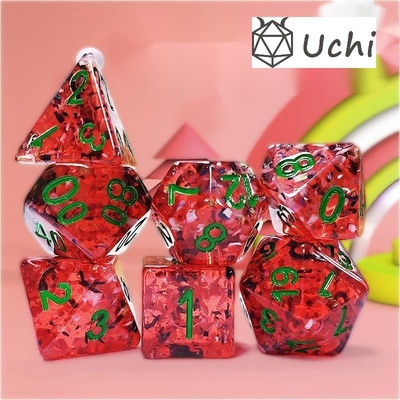 Hạt Nam Rừng Đỏ Sequins Nhựa Boarding Dice Set dnd dice