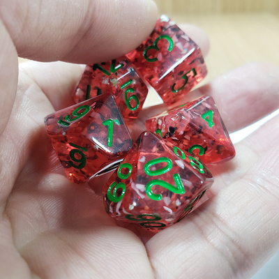 Hạt Nam Rừng Đỏ Sequins Nhựa Boarding Dice Set dnd dice
