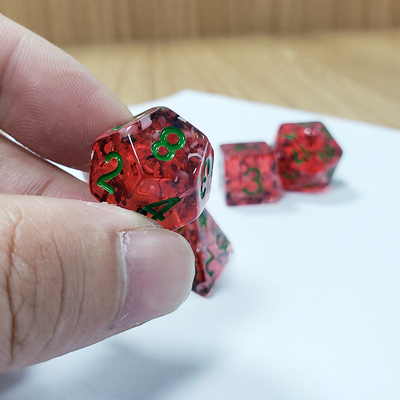 Hạt Nam Rừng Đỏ Sequins Nhựa Boarding Dice Set dnd dice