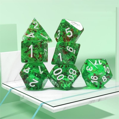 Sprite Green Crystal Resin Boarding Dice Set Dnd Dice