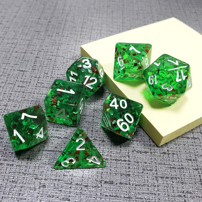 Sprite Green Crystal Resin Boarding Dice Set Dnd Dice