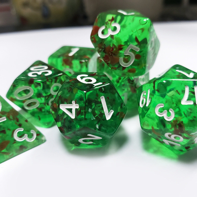 Sprite Green Crystal Resin Boarding Dice Set Dnd Dice