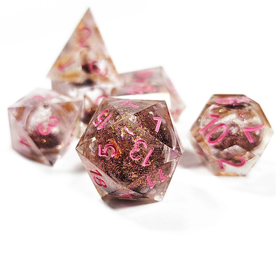 Nhựa cát chảy màu nâu Polyhedral Dice chống vỡ