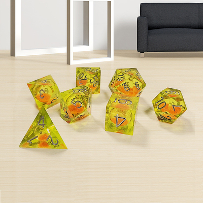 Cát chảy màu vàng nhựa nhiều mặt đá thủ công 7PCS