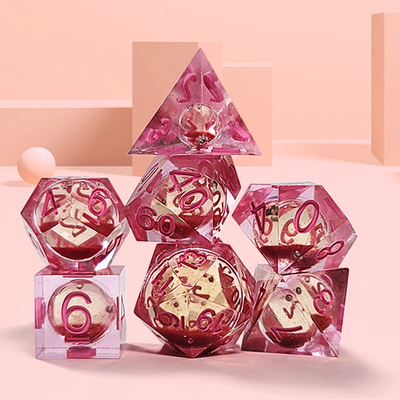 Cát chảy đỏ đỏ tinh thể nhựa Polyhedral Dice cho các hoạt động may mắn