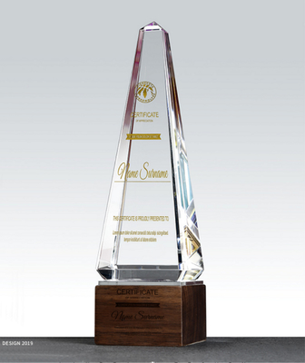 Cá nhân hóa tùy chỉnh nhựa Trophy kết hợp tinh thể và gỗ rắn Trophy