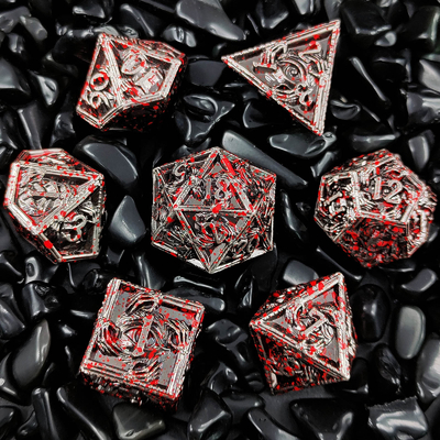 Kim loại sang trọng Đá đa diện 8 màu hoạt động TRPG Dungeons And Dragons Dnd Metal Dice Set