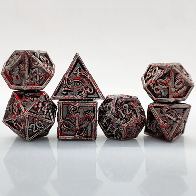 Kim loại sang trọng Đá đa diện 8 màu hoạt động TRPG Dungeons And Dragons Dnd Metal Dice Set