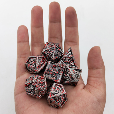 Kim loại sang trọng Đá đa diện 8 màu hoạt động TRPG Dungeons And Dragons Dnd Metal Dice Set