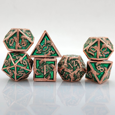 Kim loại sang trọng Đá đa diện 8 màu hoạt động TRPG Dungeons And Dragons Dnd Metal Dice Set