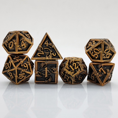Kim loại sang trọng Đá đa diện 8 màu hoạt động TRPG Dungeons And Dragons Dnd Metal Dice Set