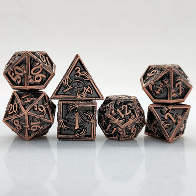 Kim loại sang trọng Đá đa diện 8 màu hoạt động TRPG Dungeons And Dragons Dnd Metal Dice Set