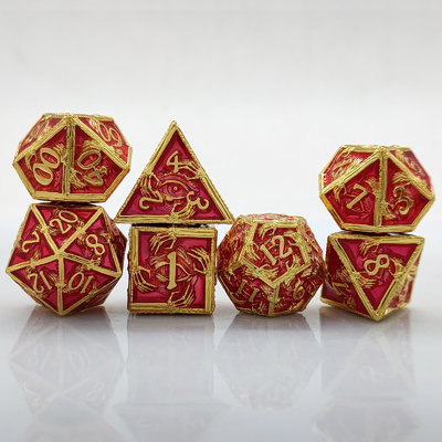 Kim loại sang trọng Đá đa diện 8 màu hoạt động TRPG Dungeons And Dragons Dnd Metal Dice Set