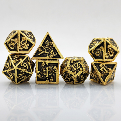 Kim loại sang trọng Đá đa diện 8 màu hoạt động TRPG Dungeons And Dragons Dnd Metal Dice Set