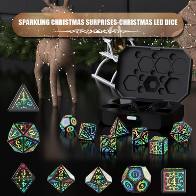 Christmas Elements LED Rechargeable Game Dice Set Dragon And Dungeon (Động vật và ngục ngục)