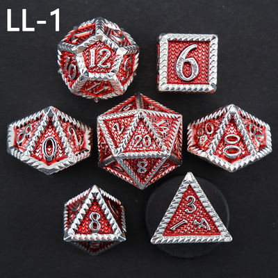 Đá kim loại DND, Đá RPG đa diện Dragon và Dungeon, Đá thang rồng 7 trò chơi trên bàn