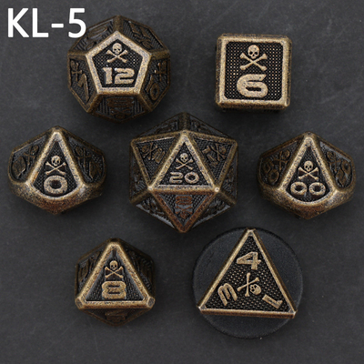 7 Skeleton Dice, Multi-Faced Digital Color DND Board Game, Dragon và Dungeon