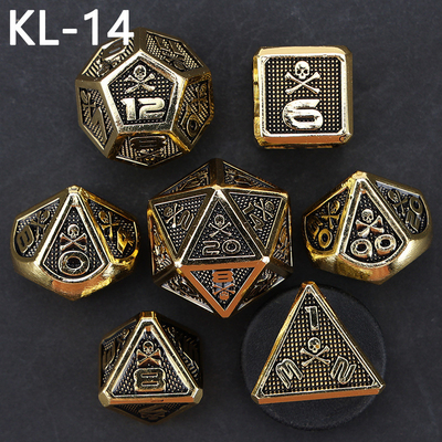 7 Skeleton Dice, Multi-Faced Digital Color DND Board Game, Dragon và Dungeon