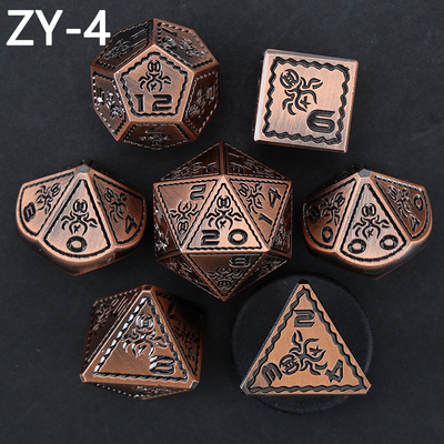 Điện áp Vintage màu Bạch tuộc kim loại Dnd Dice Set Rồng và rồng cờ vua trò chơi xúc xắc