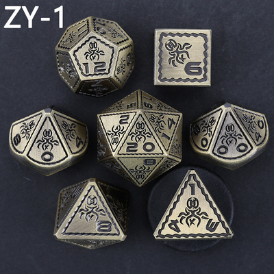 Điện áp Vintage màu Bạch tuộc kim loại Dnd Dice Set Rồng và rồng cờ vua trò chơi xúc xắc