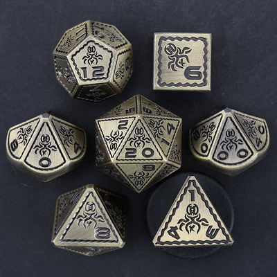 Điện áp Vintage màu Bạch tuộc kim loại Dnd Dice Set Rồng và rồng cờ vua trò chơi xúc xắc