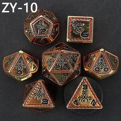 Điện áp Vintage màu Bạch tuộc kim loại Dnd Dice Set Rồng và rồng cờ vua trò chơi xúc xắc
