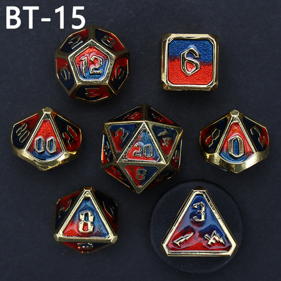 Đồ đốm kim loại và nhựa tùy chỉnh D20 trò chơi D &amp; D đa giác DND số đốm đặt RPG số đốm