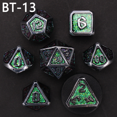 Đồ đốm kim loại và nhựa tùy chỉnh D20 trò chơi D &amp; D đa giác DND số đốm đặt RPG số đốm