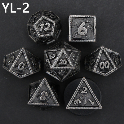 Green DND Dragon và Dungeon Metal Dice Set Customized Personalized Rune Dice Set
