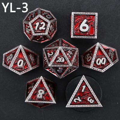 Green DND Dragon và Dungeon Metal Dice Set Customized Personalized Rune Dice Set