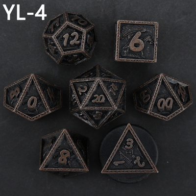 Green DND Dragon và Dungeon Metal Dice Set Customized Personalized Rune Dice Set