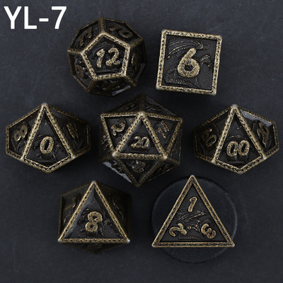 Green DND Dragon và Dungeon Metal Dice Set Customized Personalized Rune Dice Set