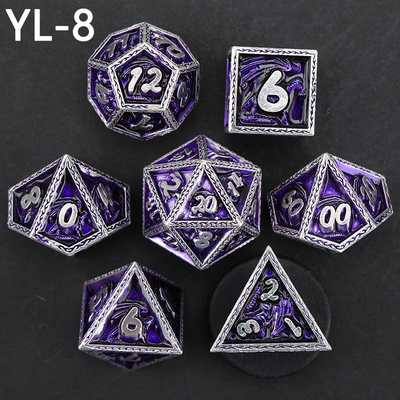 Green DND Dragon và Dungeon Metal Dice Set Customized Personalized Rune Dice Set