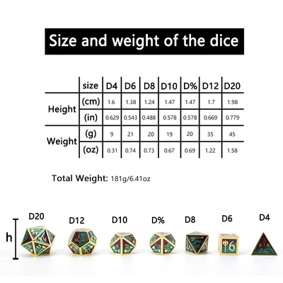 Đặt xúc xắc đa diện tùy chỉnh trò chơi xúc xắc nhập vai RPG Dungeon và Dragon Dice Set board game